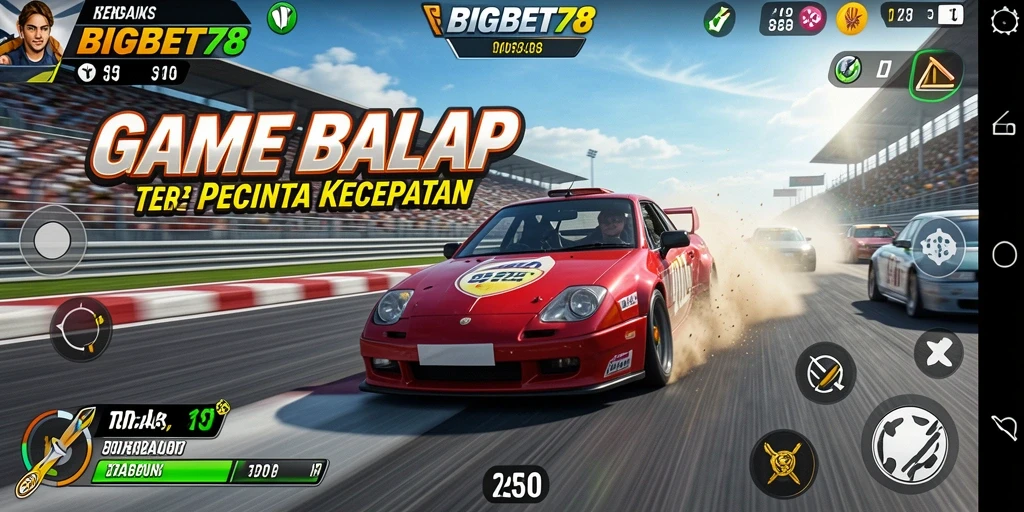 Tampilan menarik dari gameplay balapan di BIGBET78.