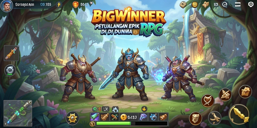 Gameplay seru BIGWINNER dengan petualangan RPG yang mendebarkan.