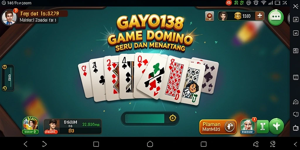 Screenshot GAYO138 menampilkan keseruan bermain Domino.