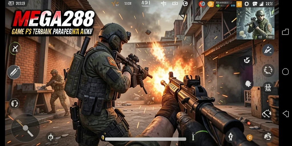 Gameplay MEGA288 menampilkan aksi tembak-menembak yang seru dan mendebarkan.